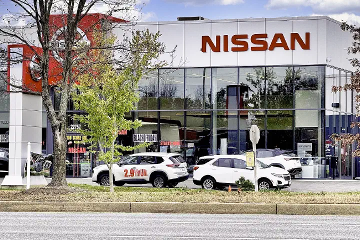 A Nissan car dealership in California, Maryland.