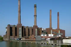 Wolfsburg Nord thermal power station (part of the Volkswagen factory, Wolfsburg, Lower Saxony, Germany)