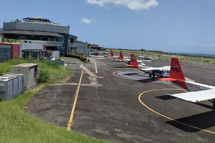 Vieques Air Link planes parked at Antonio Rivera Rodríguez Airport in Vieques, Puerto Rico.