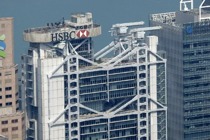 The cannons of the HSBC Building, Hong Kong.