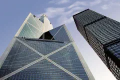 Vitals Height: 367.4 metres Floors: 70 Architect: I.M. Pei The prism-like façade of the 367.4m Bank of China Tower has become one of Hong Kong