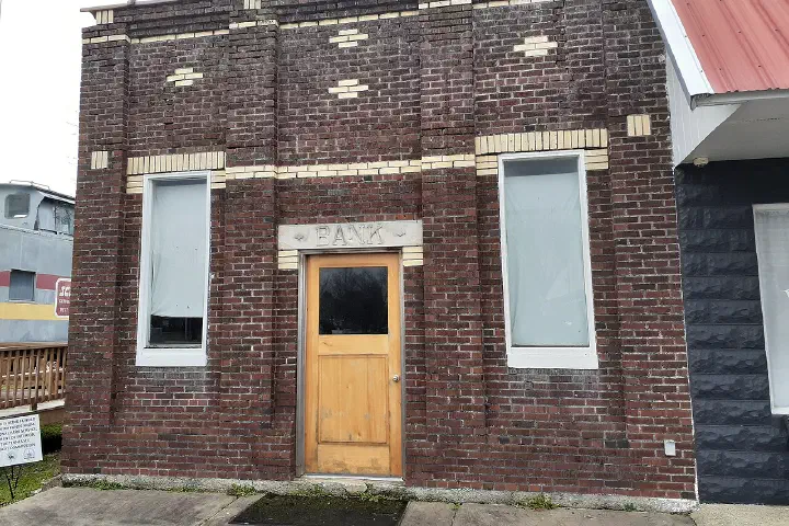 A bank building in Ethridge, Tennessee, added to the National Register of Historic Places in November 2017.