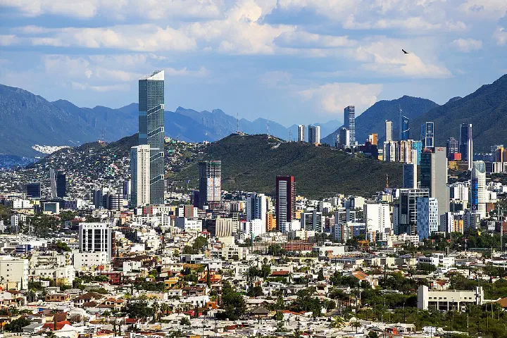 The skyscraper skyline of Monterrey, Mexico.