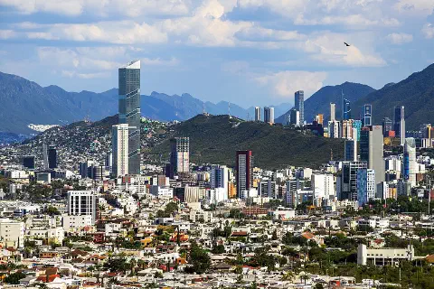 Horizonte de rascacielos de Monterrey, Mexico