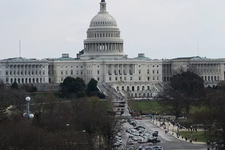 The West Front of the United States Capitol, viewed from the Hank Greenspun Terrace of the Newseum.