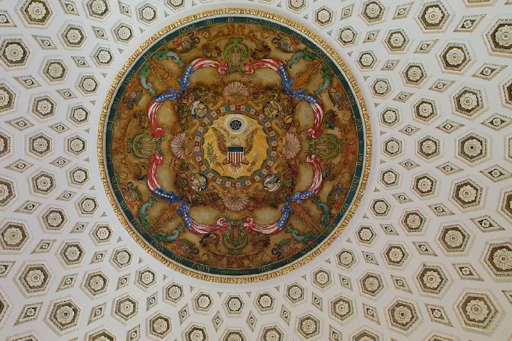 Mural in Northeast Pavilion, Thomas Jefferson Building, Washington D.C., by Elmer E. Garnsey 11670u edit
