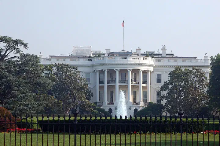 The White House South Lawn.