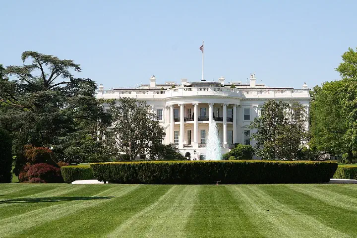 The South Lawn of the White House.