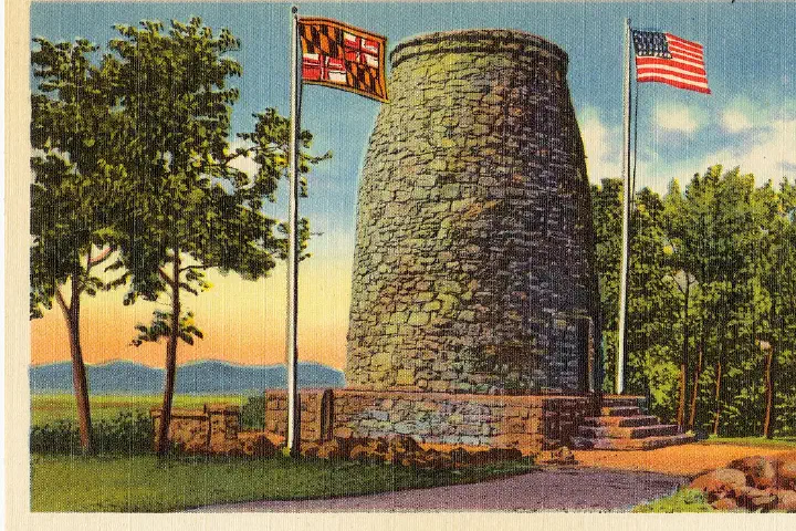 The first monument to George Washington, near Boonsboro, Maryland, by Tichnor Brothers, c. 1930-1945.