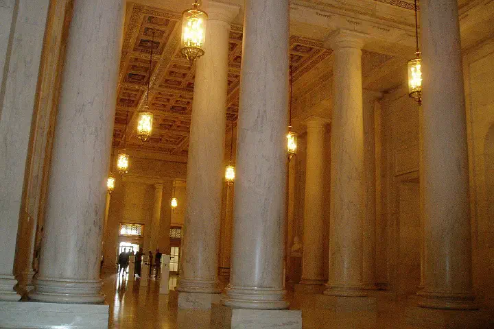 The interior of the United States Supreme Court Building.