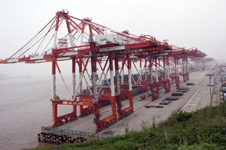 The Yangshan deep-water container port, Shanghai.