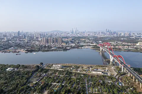 Guangzhou Skyline, shot in Panyu District, Guangzhou
