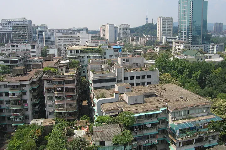 View of the Guangzhou skyline from the pagoda at Liurong Temple in Yuexiu District