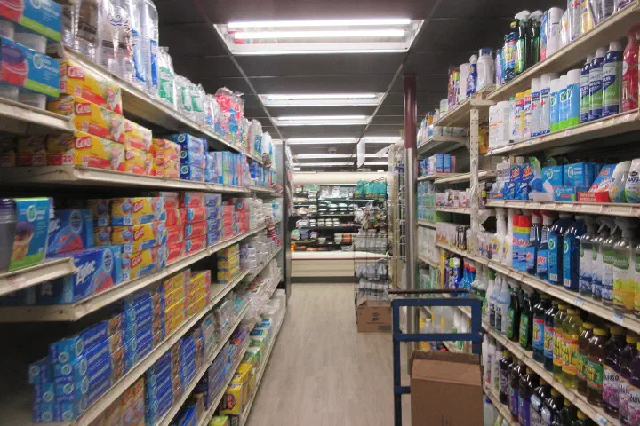 A supermarket aisle in New Orleans.