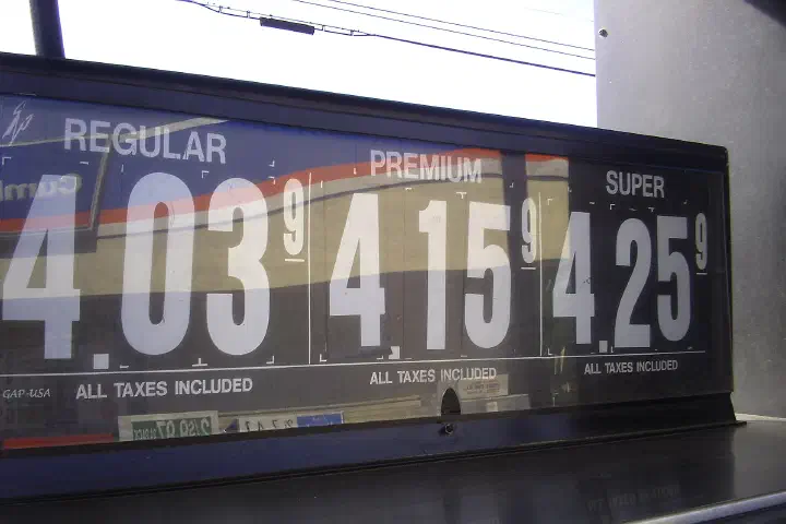 Fuel prices at a filling station in Lewiston, Maine.