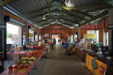 The Grand Prairie Farmers Market in Grand Prairie, Texas.
