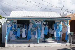 A blue-and-white clothes shop in Guadeloupe, 2010.