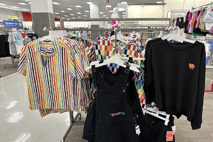 Pride merchandise at the Target in Dadeland Station, Florida, May 2023.