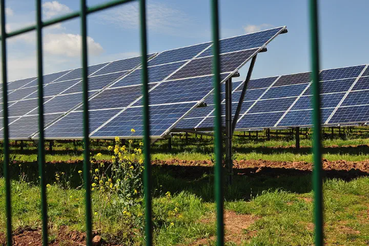 A solar farm in East Devon, England.