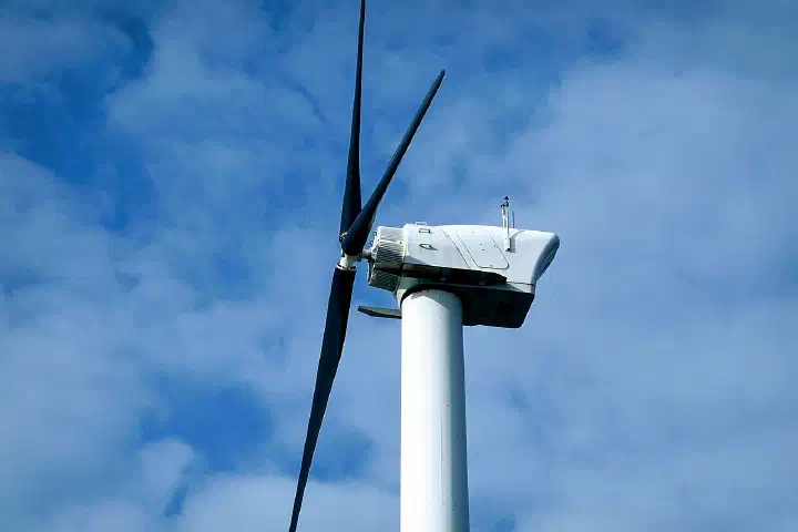 A 44 kW wind turbine in Sunset Park.
