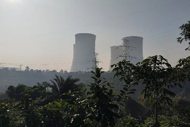 A cooling tower of the Rooppur nuclear power plant.