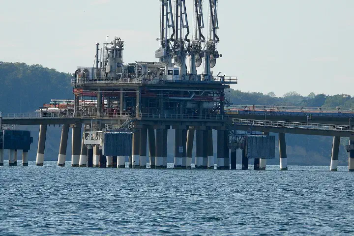 The Cove Point LNG Terminal, seen from offshore.