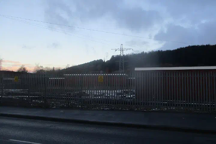 An electrical substation on St Andrew's Road, Huddersfield, West Yorkshire.
