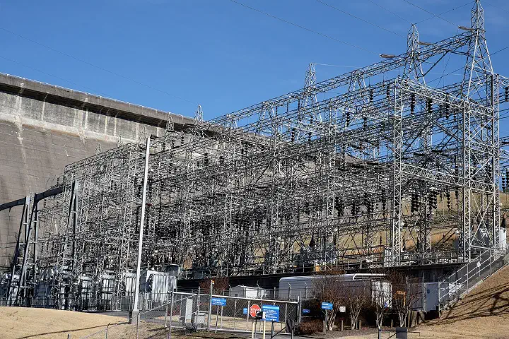 An electrical substation at Norris Dam, near Norris, Tennessee.