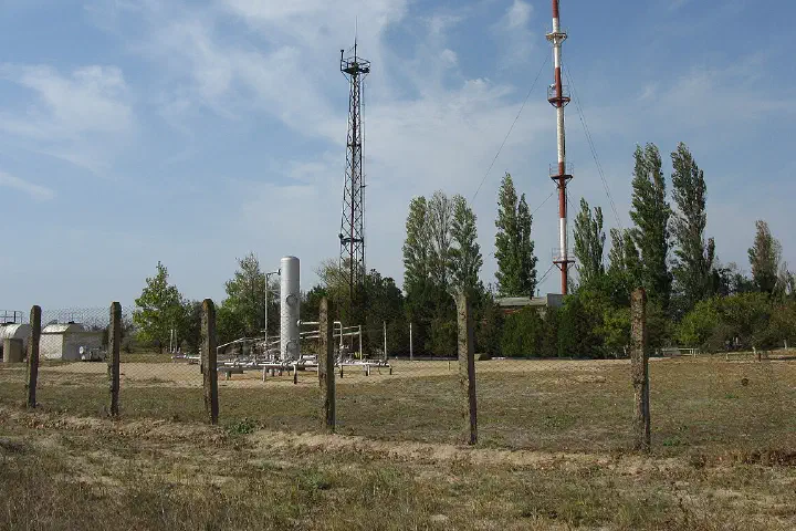 A compressor station in Strilkove, Kherson Oblast, Ukraine.