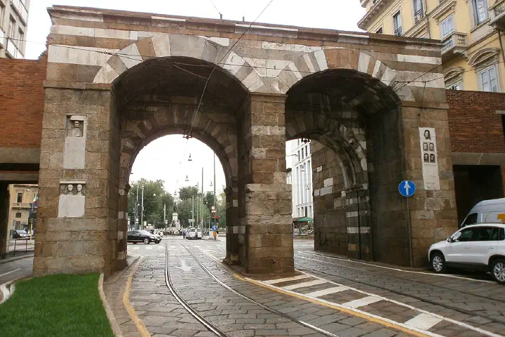 The old Porta Nuova gate, Milan.