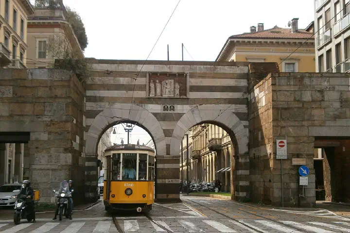 The old Porta Nuova gate, Milan.