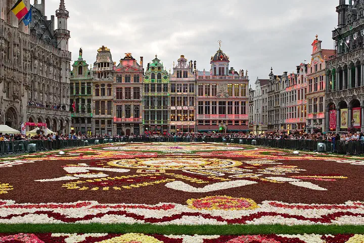 The 2018 flower carpet on the Grand-Place, Brussels.