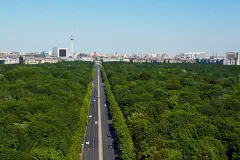 The Berlin skyline from the Straße des 17. Juni.