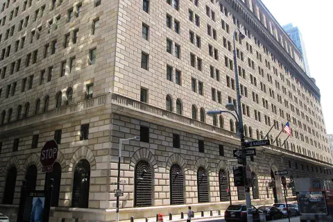 The Federal Reserve Bank of New York at 33 Liberty Street.