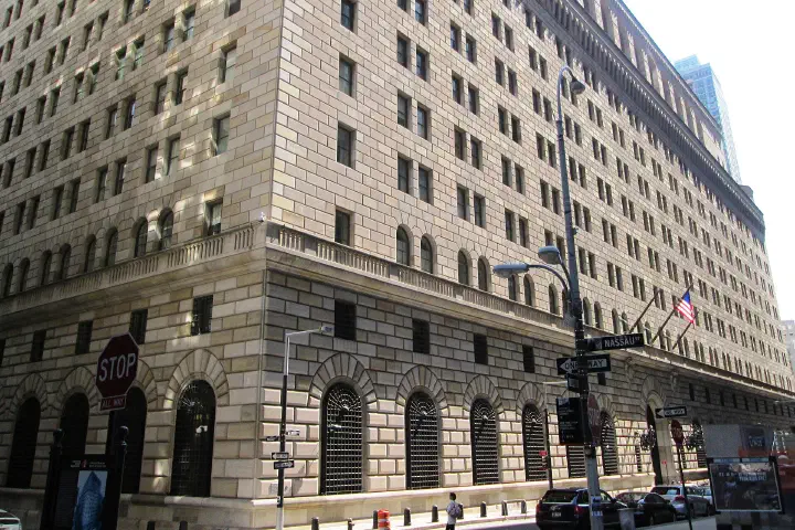 The Federal Reserve Bank of New York at 33 Liberty Street.
