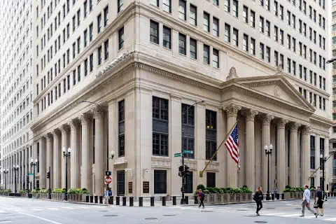 The Federal Reserve Bank of Chicago on LaSalle Street.