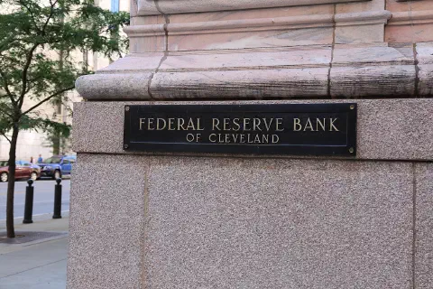 A corner of the Federal Reserve Bank of Cleveland.