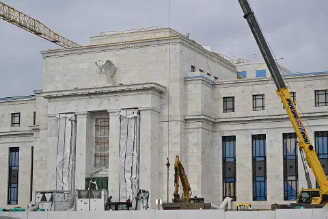 Ongoing construction at the Marriner S. Eccles Federal Reserve headquarters building on December 17, 2025. 2051 Constitution Avenue NW, Washington