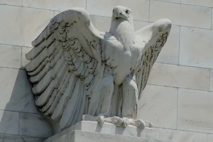 Statue of an eagle located on the Federal Reserve Building in Washington, D.C