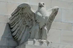 Statue of an eagle located on the Federal Reserve Building in Washington, D.C