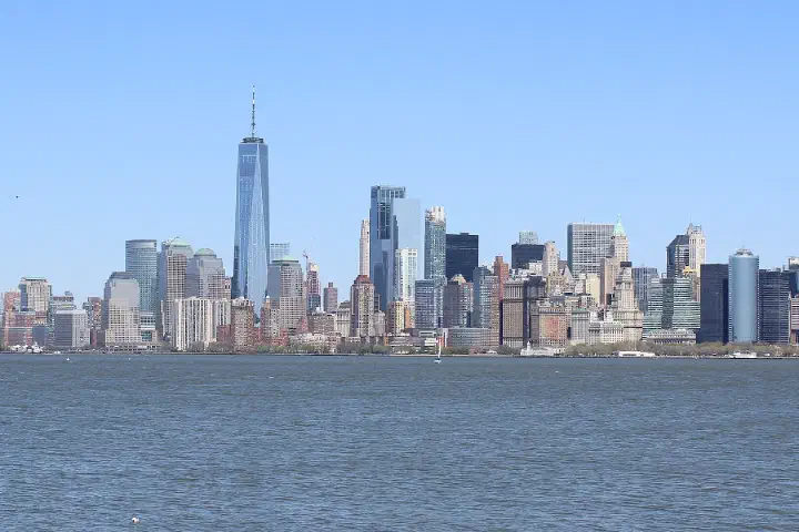 The Lower Manhattan skyline from Liberty Island