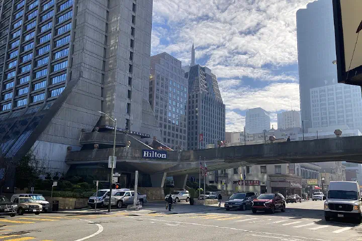 The Hilton San Francisco Financial District, looking southeast.