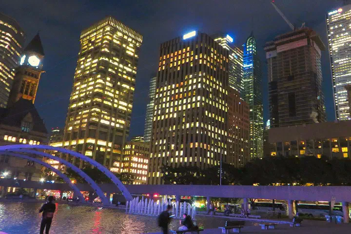 Toronto's Financial District, in the downtown core.