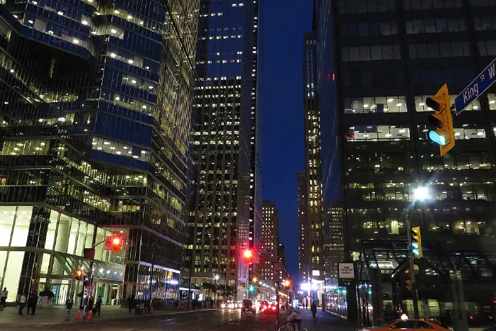 Toronto's Financial District, in the downtown core.