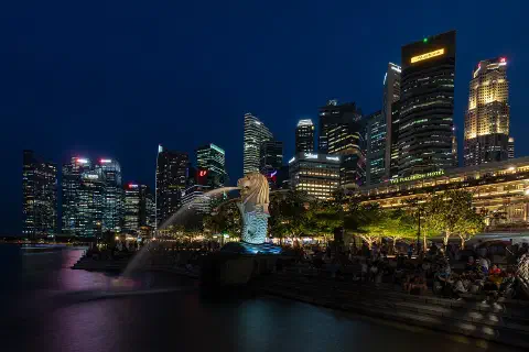 The Merlion at Marina Bay, Singapore.