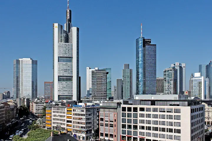 The financial district of Frankfurt am Main, Germany.