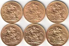 Gold sovereign coins