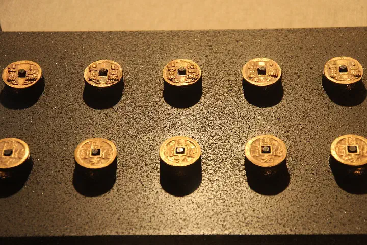 Northern Song gold coins from the Chunhua reign period, 990-994 AD, at the Shanxi Provincial Museum, Taiyuan.