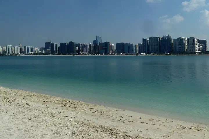The Abu Dhabi skyline from the Corniche.