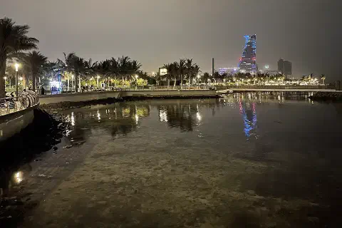 The Jeddah Corniche at night